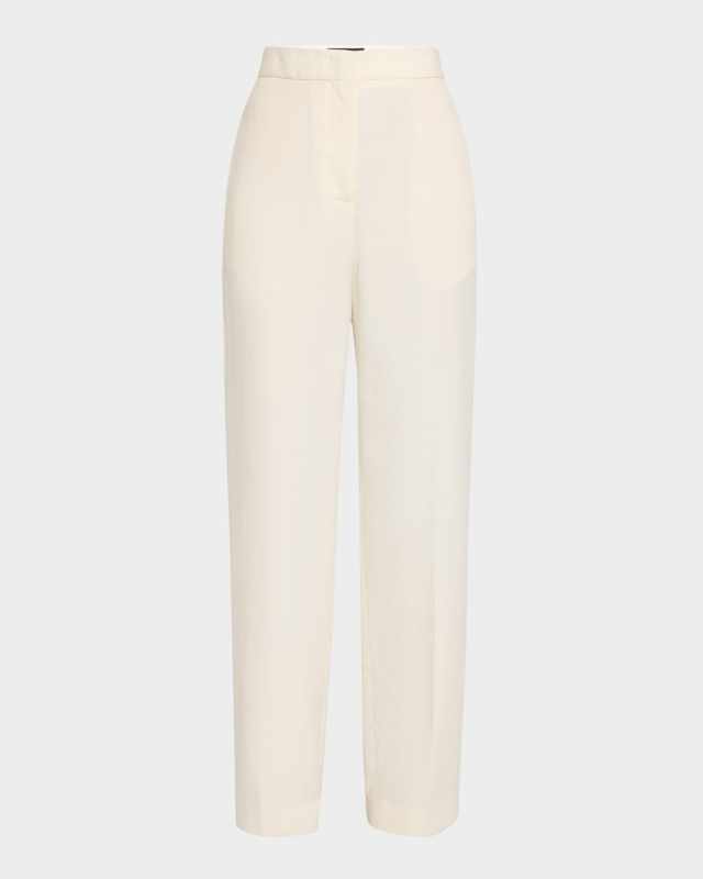 Mid-Rise Straight-Leg Trousers